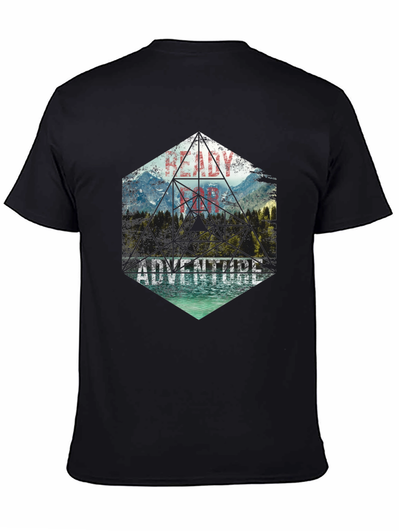 Adventure Ready Black Graphic Tee - Nature Design