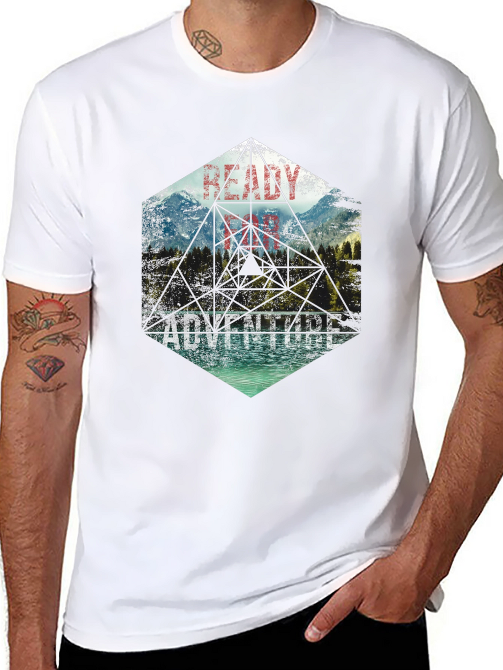 Adventure Ready Black Graphic Tee - Nature Design