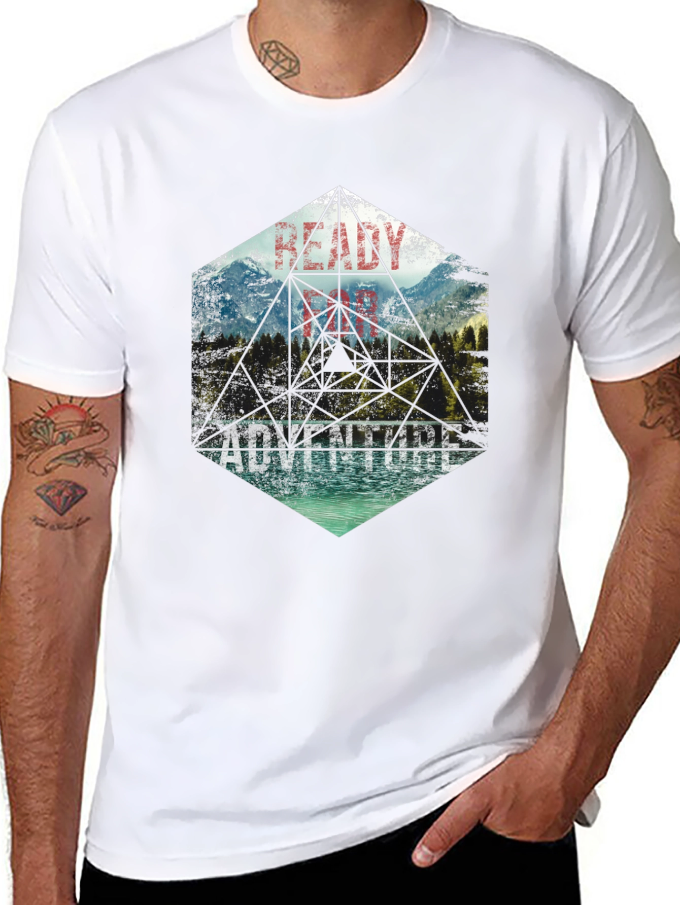 Adventure Ready Black Graphic Tee - Nature Design