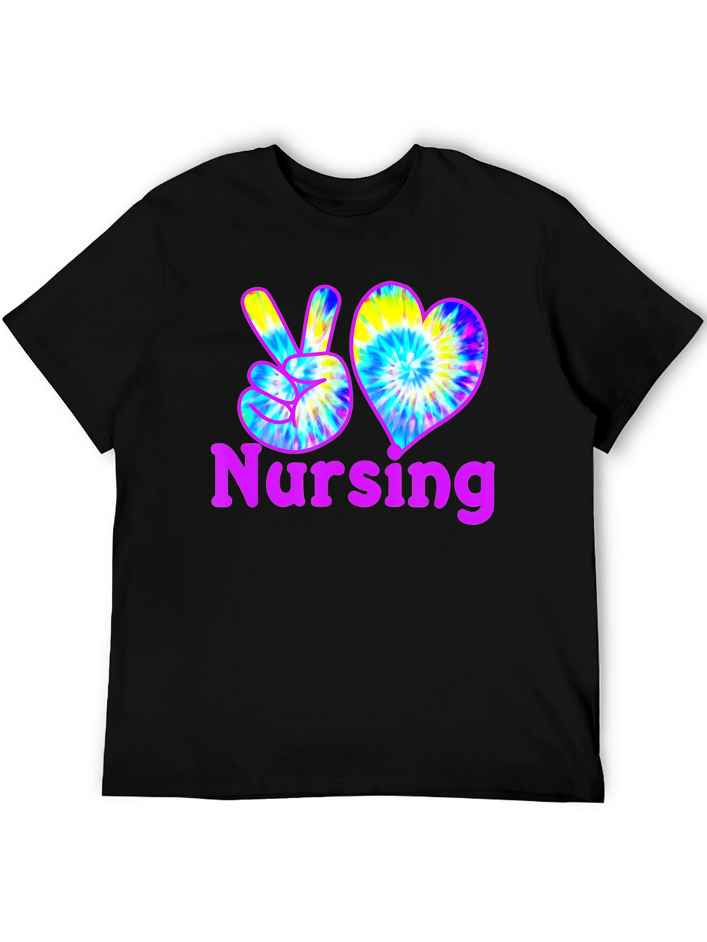 Nursing Peace & Love Tie-Dye T-Shirt