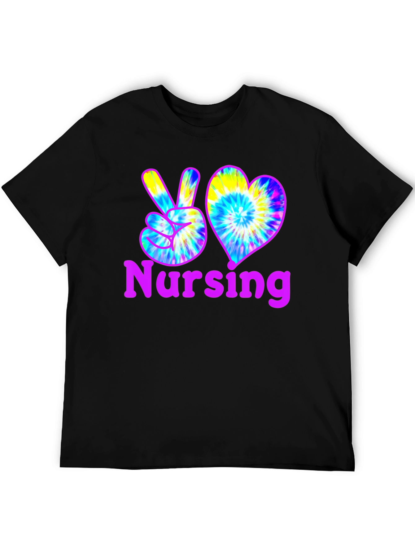 Nursing Peace & Love Tie-Dye T-Shirt