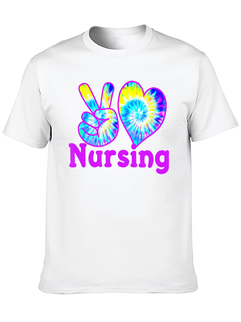 Nursing Peace & Love Tie-Dye T-Shirt