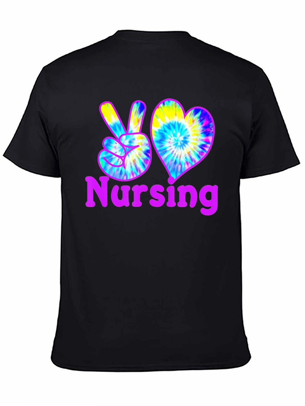 Nursing Peace & Love Tie-Dye T-Shirt