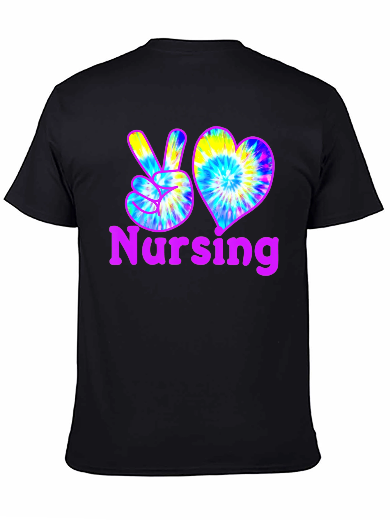 Nursing Peace & Love Tie-Dye T-Shirt
