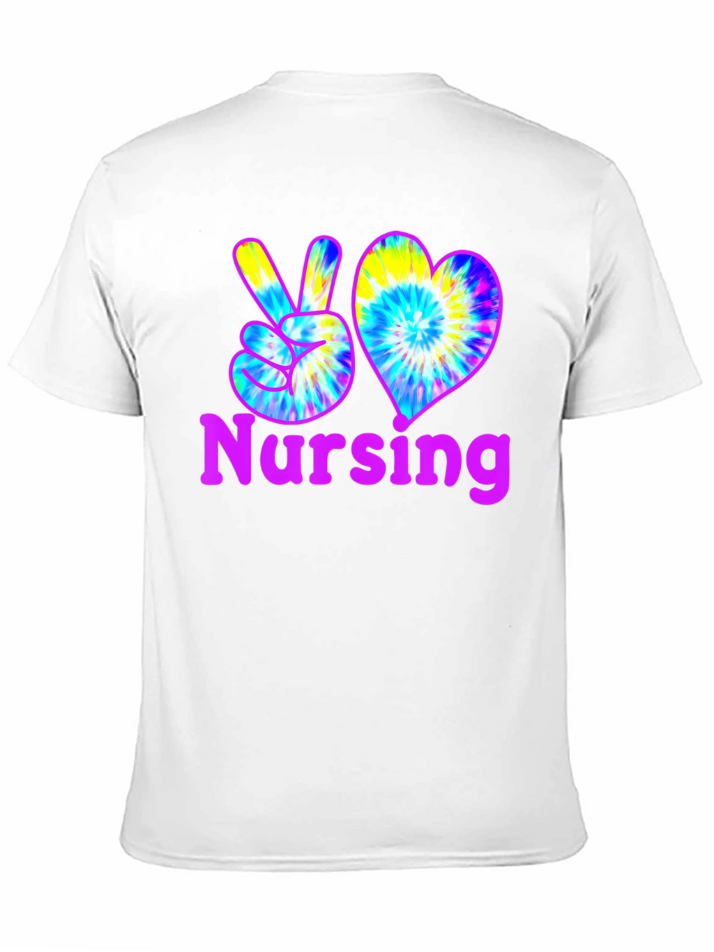 Nursing Peace & Love Tie-Dye T-Shirt