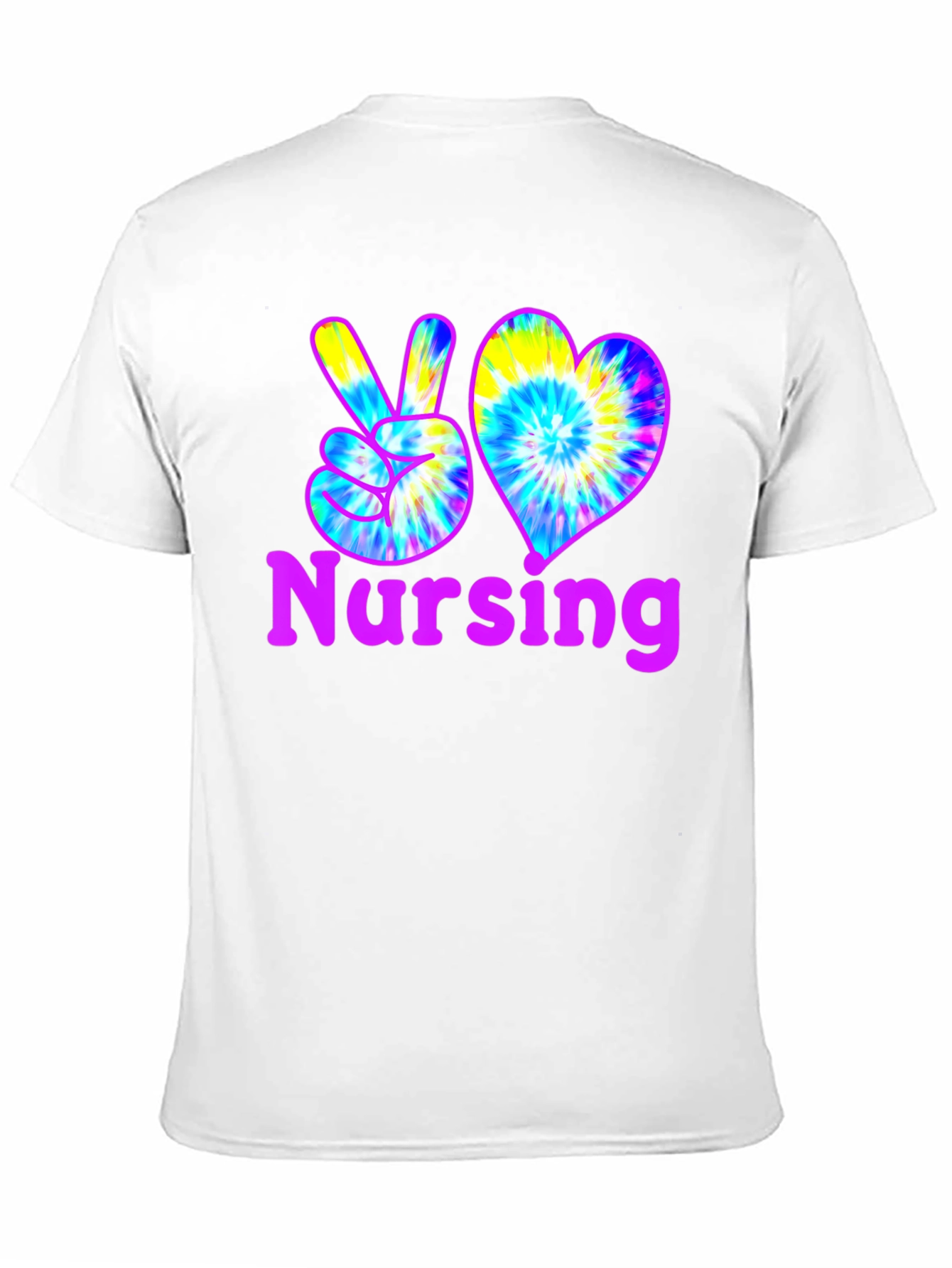 Nursing Peace & Love Tie-Dye T-Shirt
