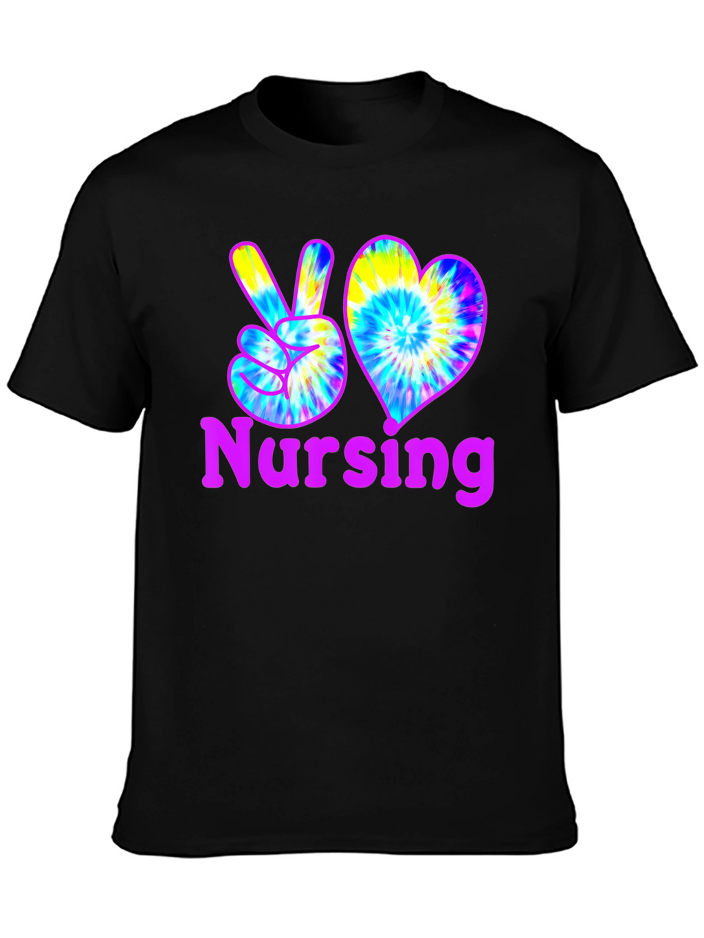 Nursing Peace & Love Tie-Dye T-Shirt