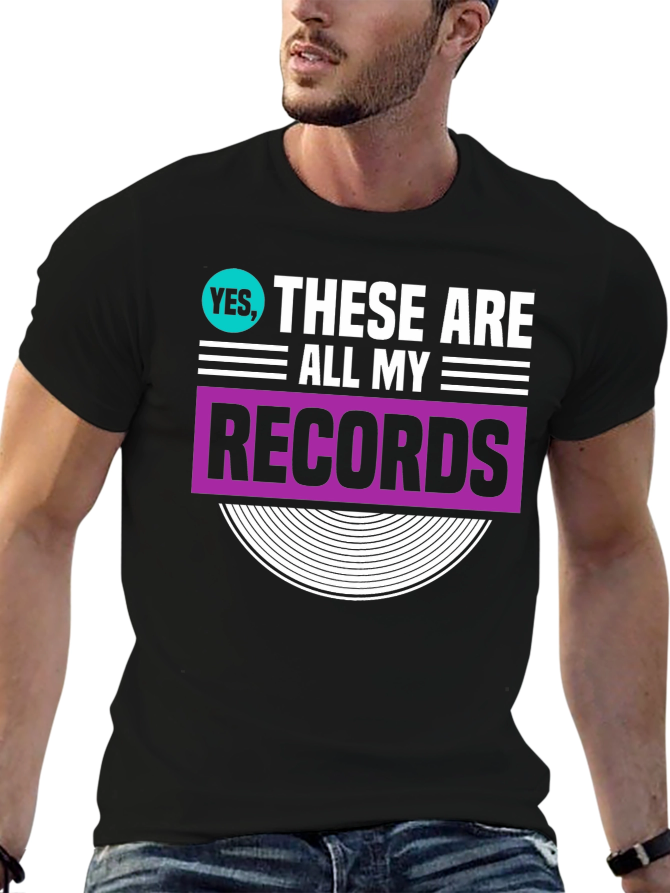 Retro Vinyl Records T-Shirt - Music Lover Tee
