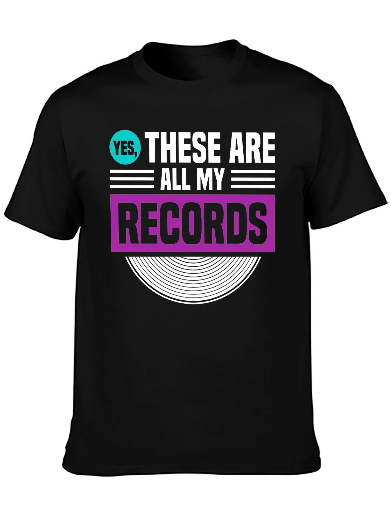Retro Vinyl Records T-Shirt - Music Lover Tee