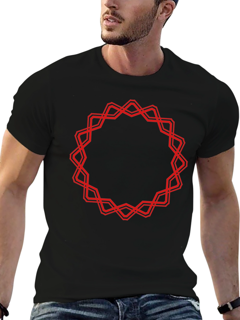 Geometric Circle Graphic Tee - Bold Statement T-Shirt