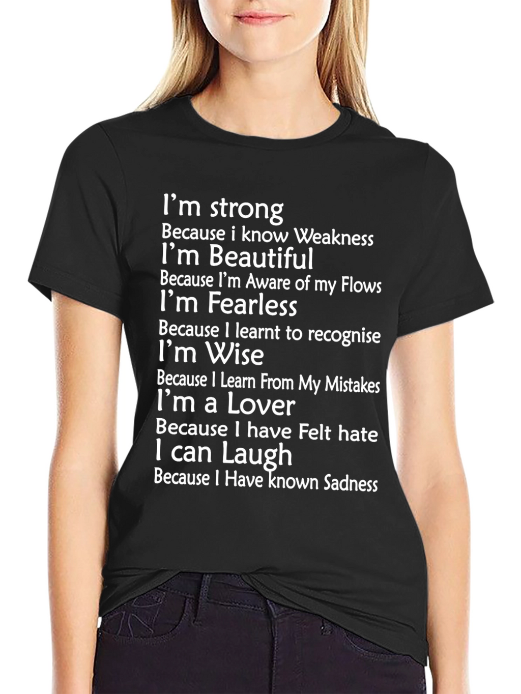 Inspirational Graphic Tee - Strong Beautiful Fearless