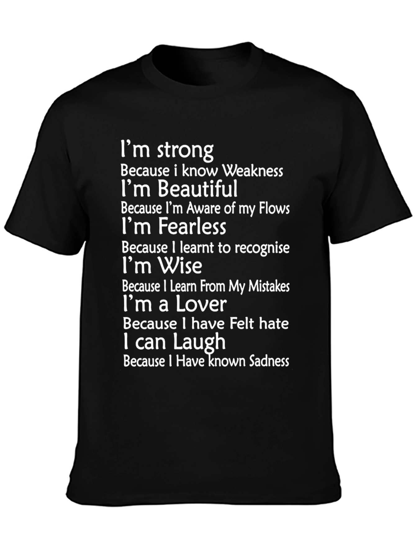 Inspirational Graphic Tee - Strong Beautiful Fearless