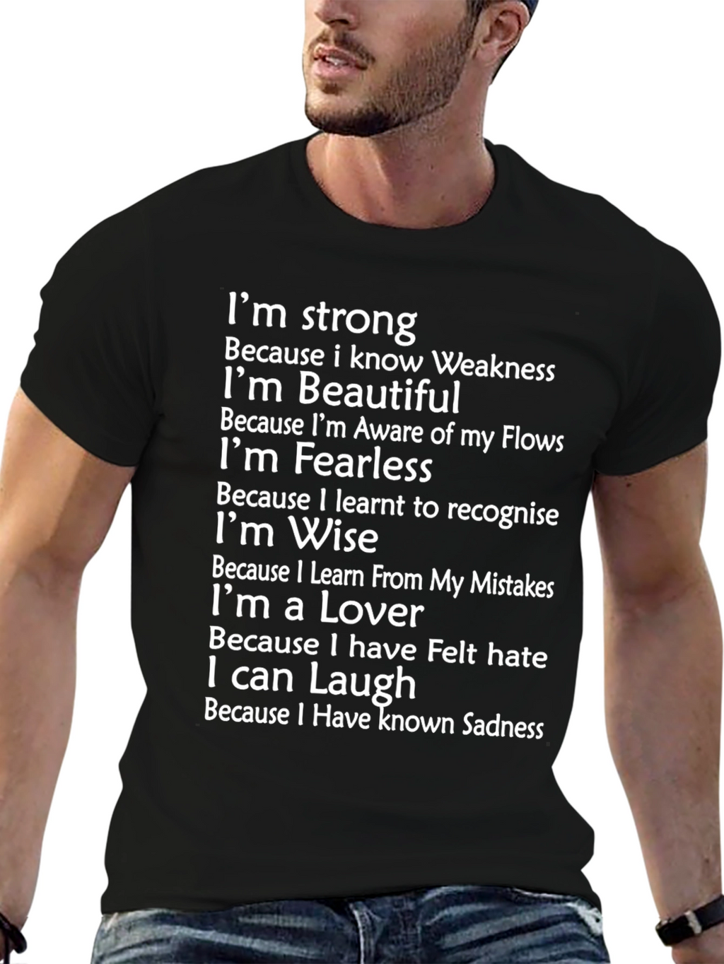 Inspirational Graphic Tee - Strong Beautiful Fearless
