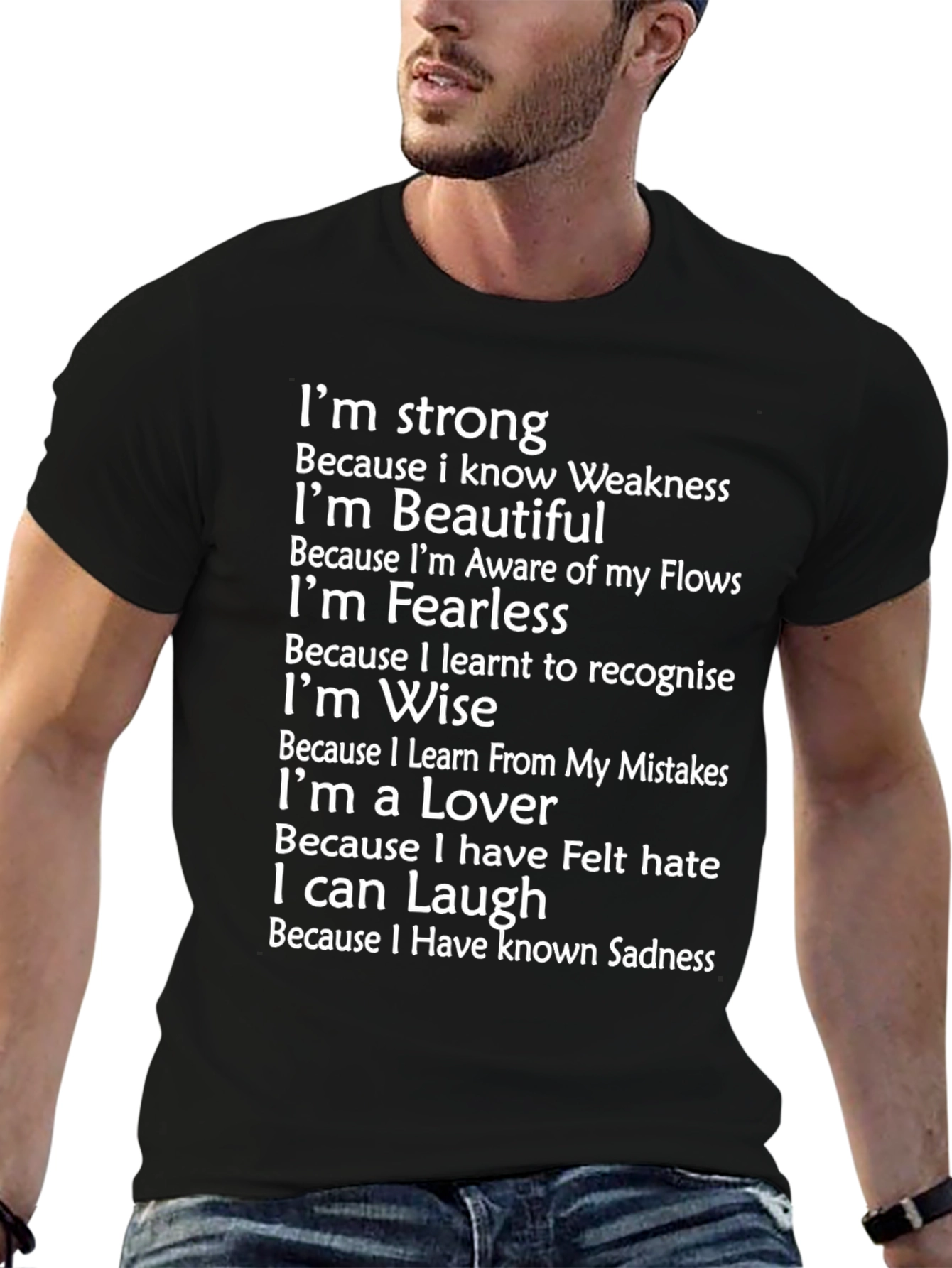 Inspirational Graphic Tee - Strong Beautiful Fearless
