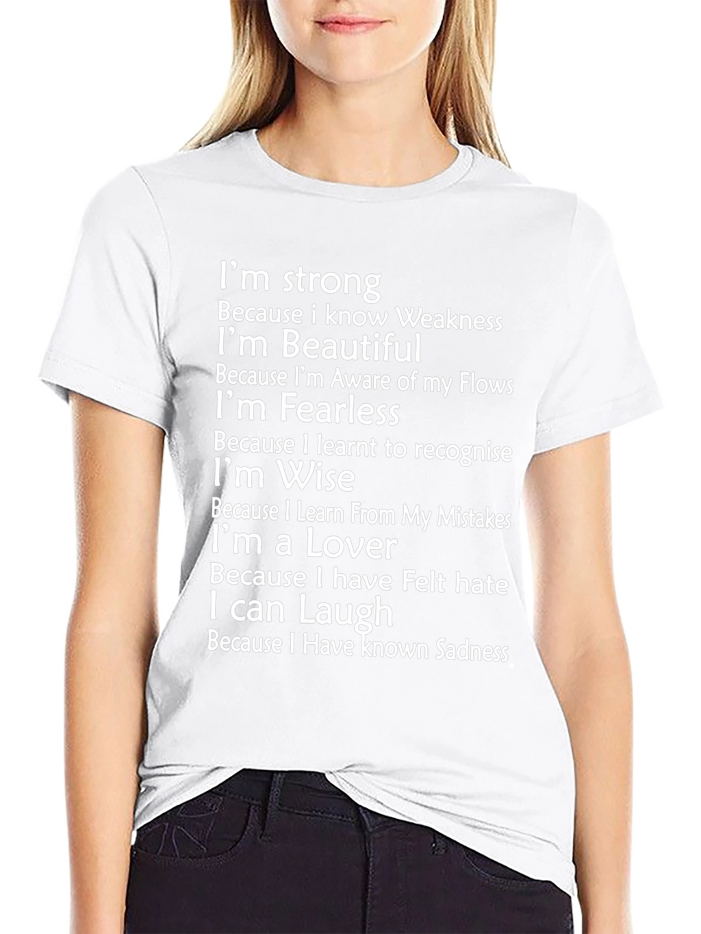 Inspirational Graphic Tee - Strong Beautiful Fearless