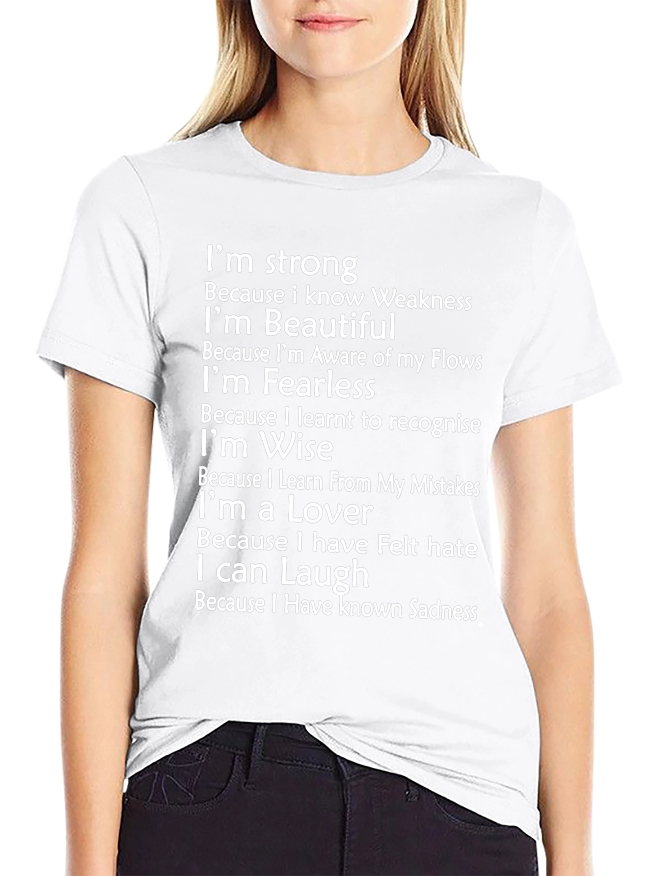 Inspirational Graphic Tee - Strong Beautiful Fearless