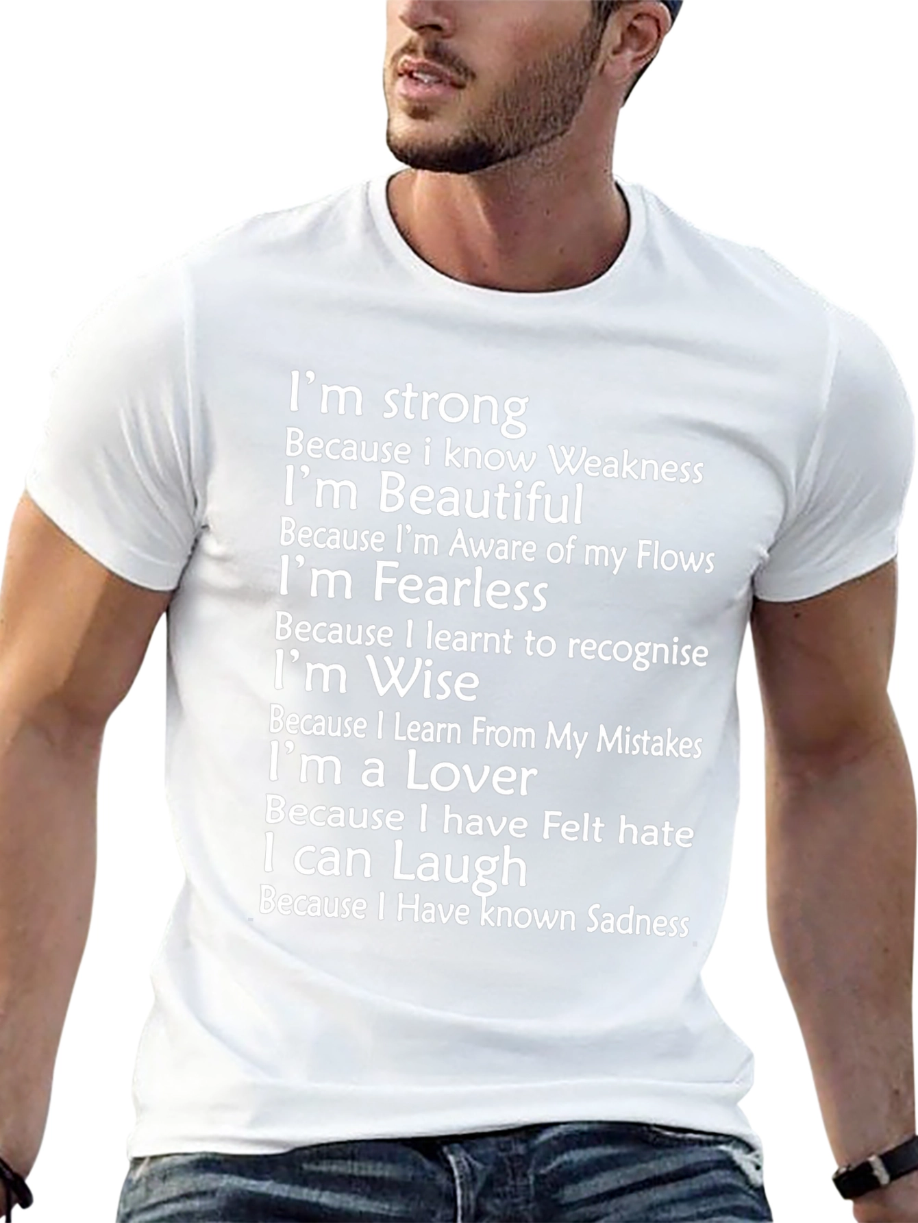 Inspirational Graphic Tee - Strong Beautiful Fearless