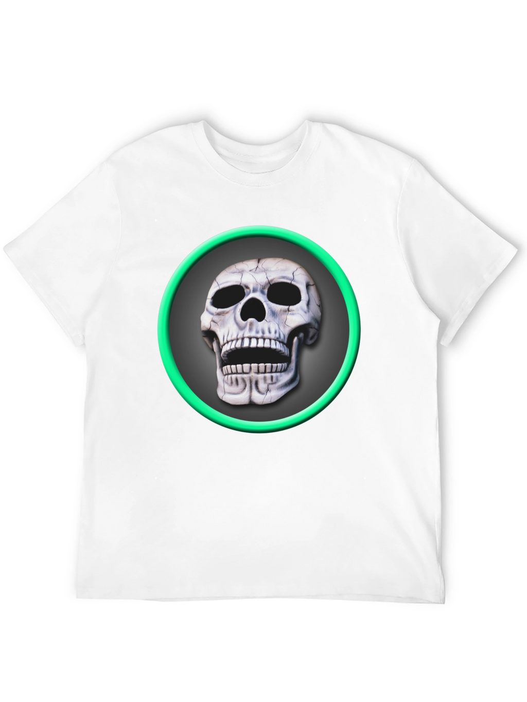 Skull Graphic Tee - Green Ring Design