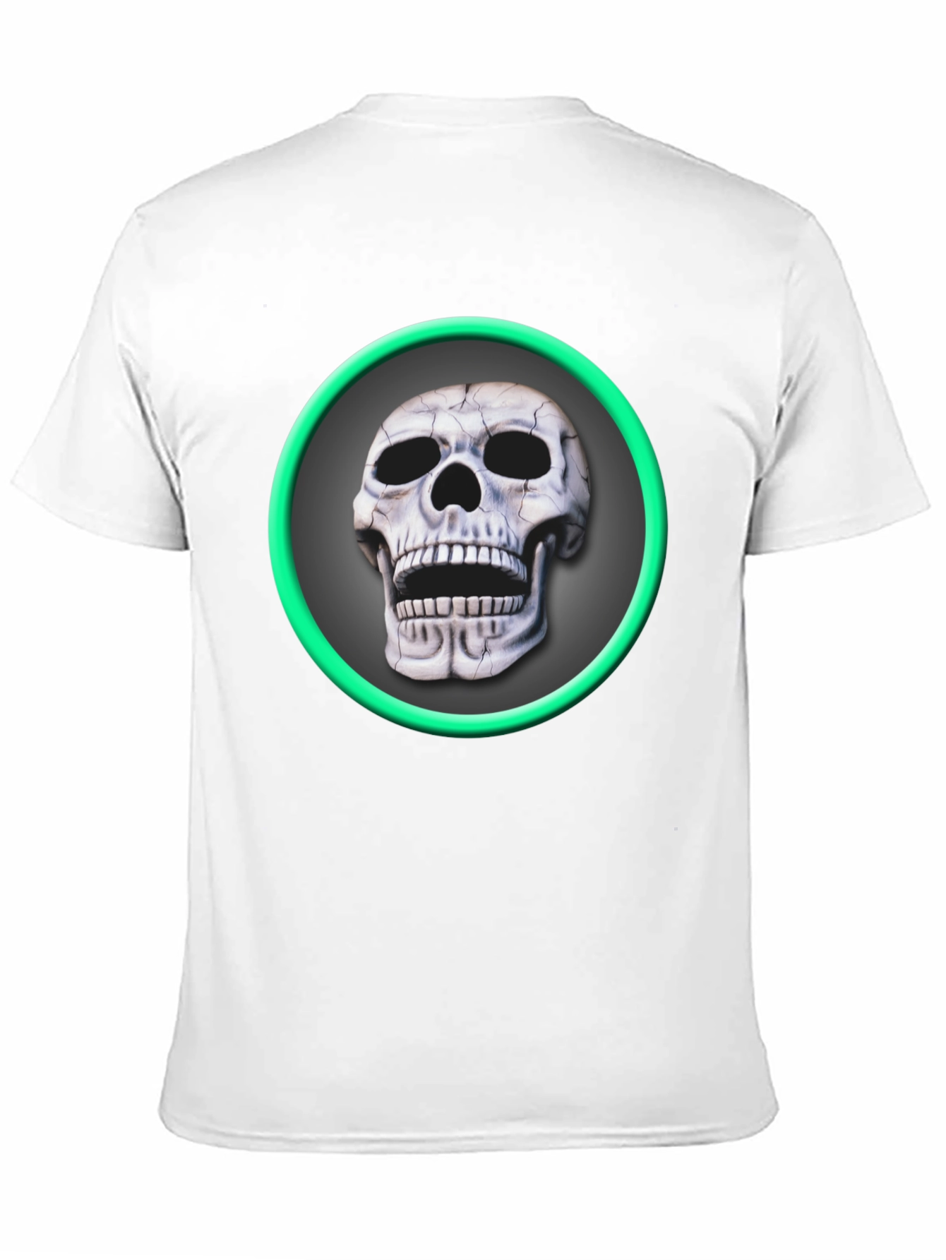 Skull Graphic Tee - Green Ring Design