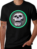 Skull Graphic Tee - Green Ring Design