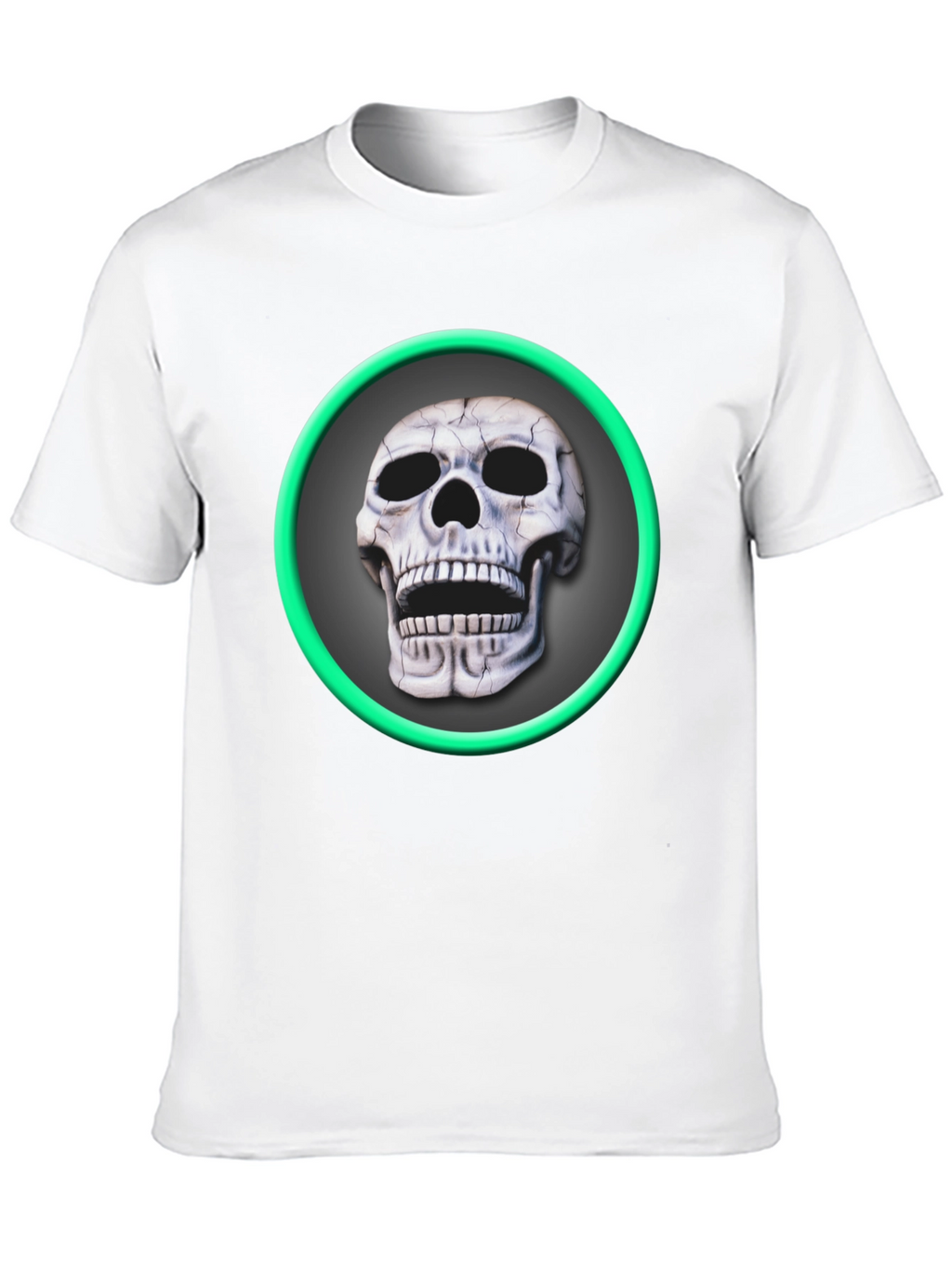 Skull Graphic Tee - Green Ring Design