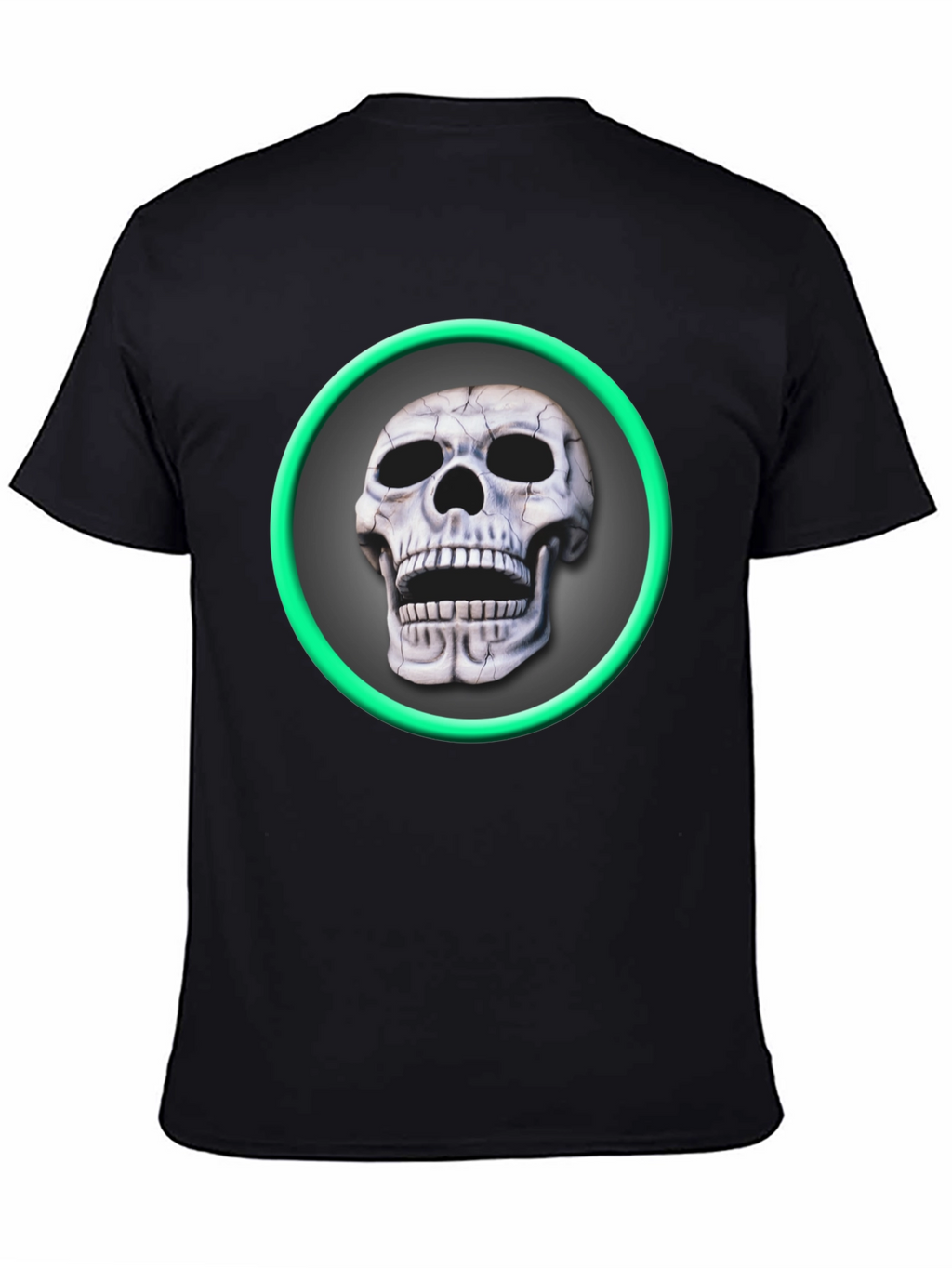 Skull Graphic Tee - Green Ring Design