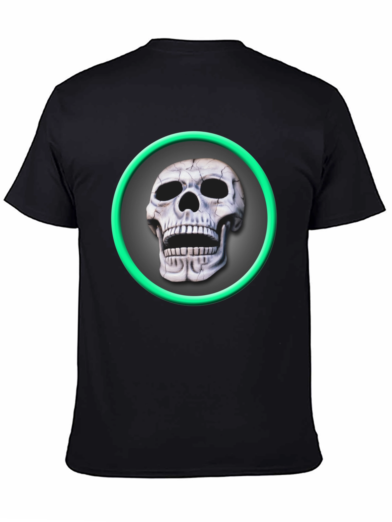 Skull Graphic Tee - Green Ring Design