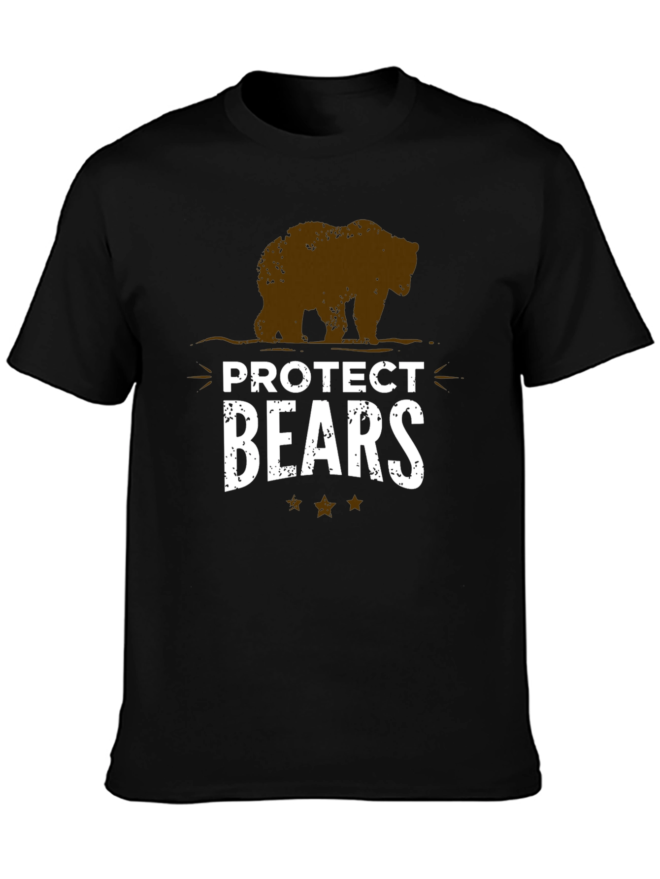 Protect Bears Graphic Tee - Black Cotton Blend