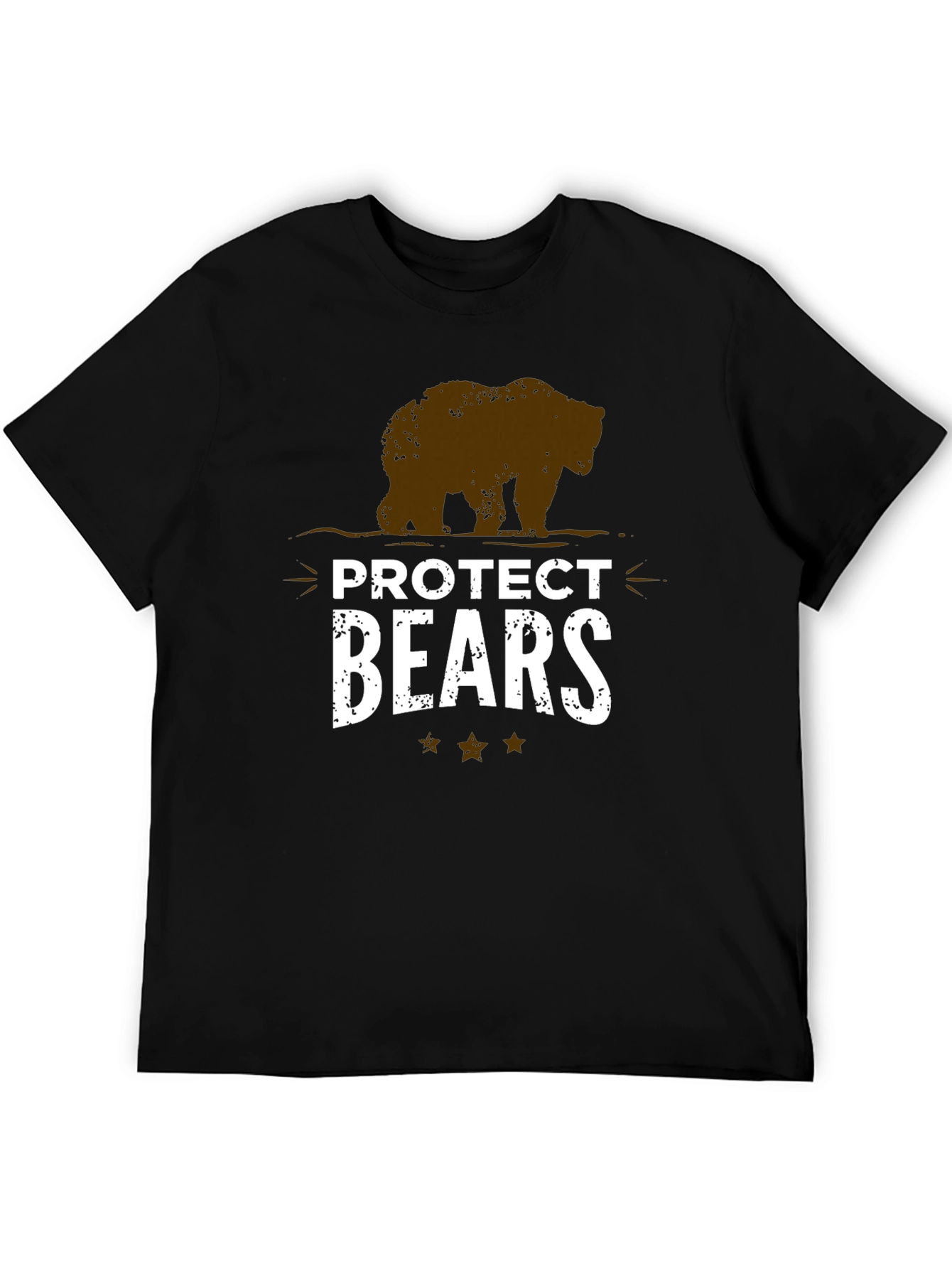 Protect Bears Graphic Tee - Black Cotton Blend