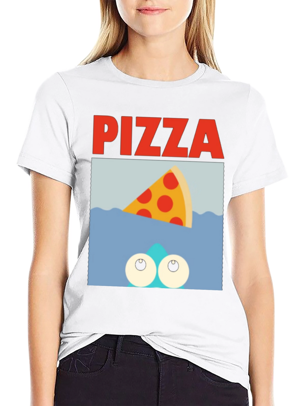 Pizza Shark T-Shirt - Novelty Graphic Tee