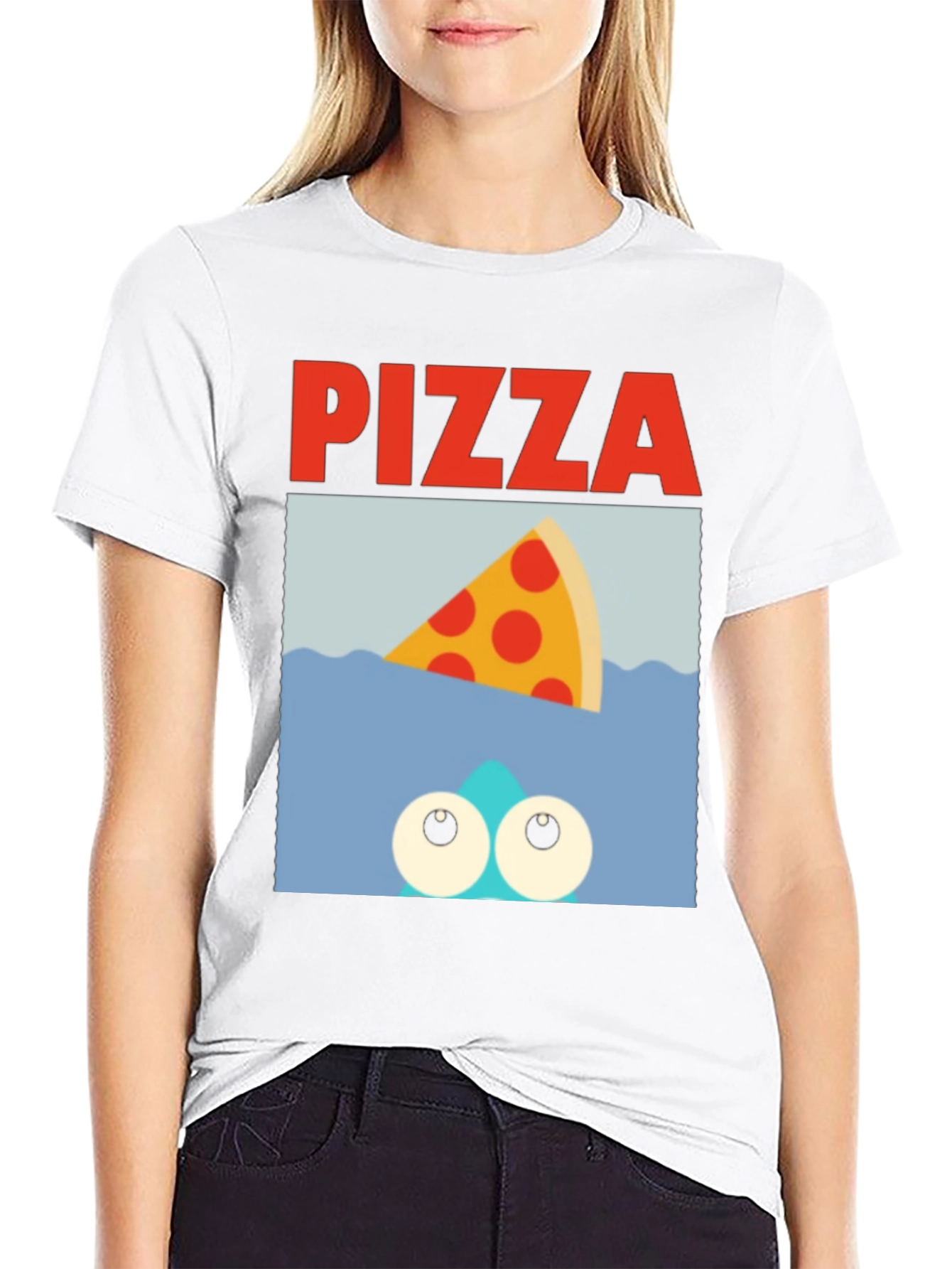 Pizza Shark T-Shirt - Novelty Graphic Tee