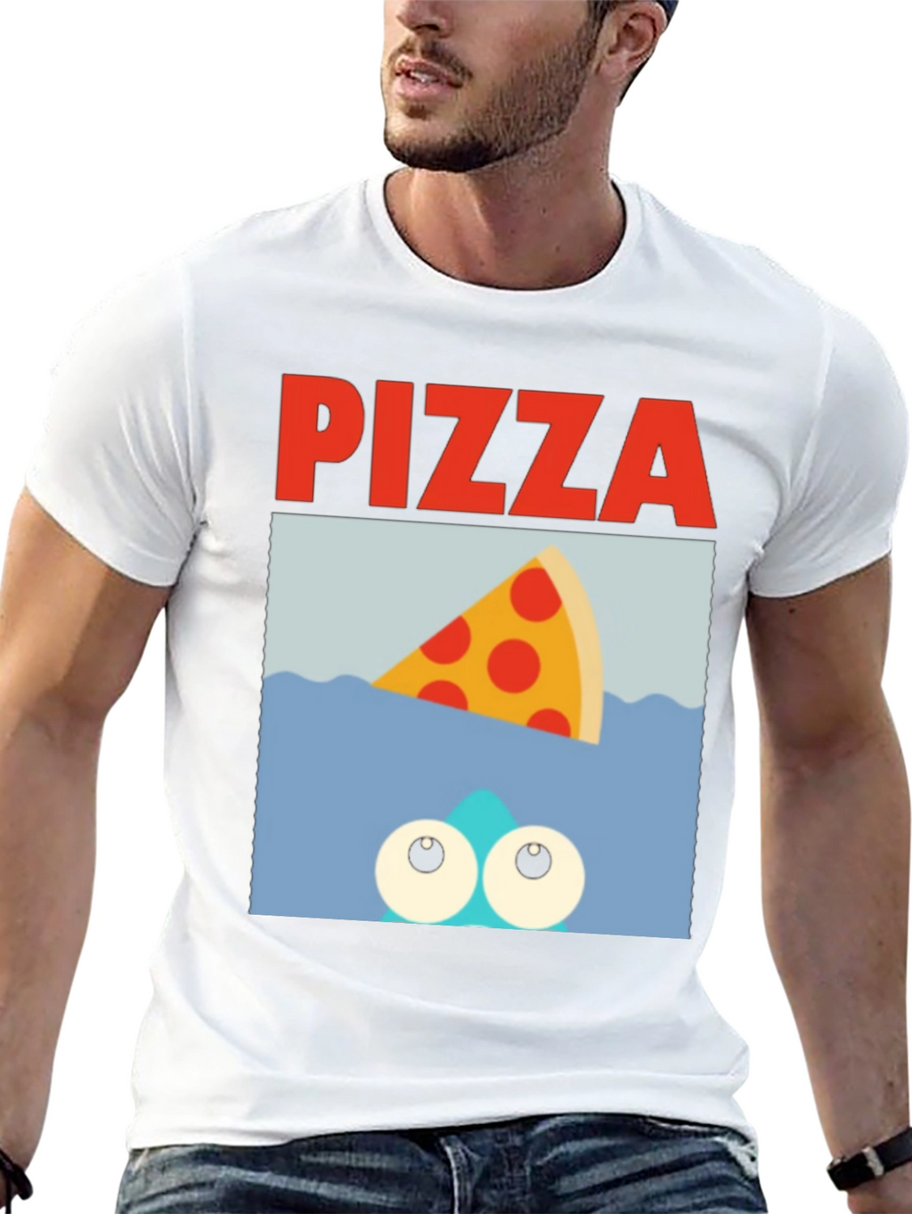 Pizza Shark T-Shirt - Novelty Graphic Tee