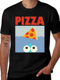 Pizza Shark T-Shirt - Novelty Graphic Tee