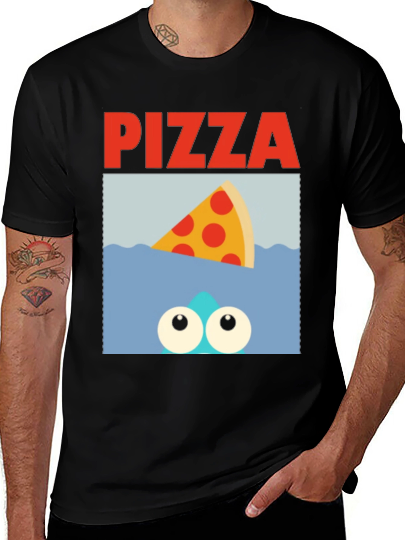 Pizza Shark T-Shirt - Novelty Graphic Tee