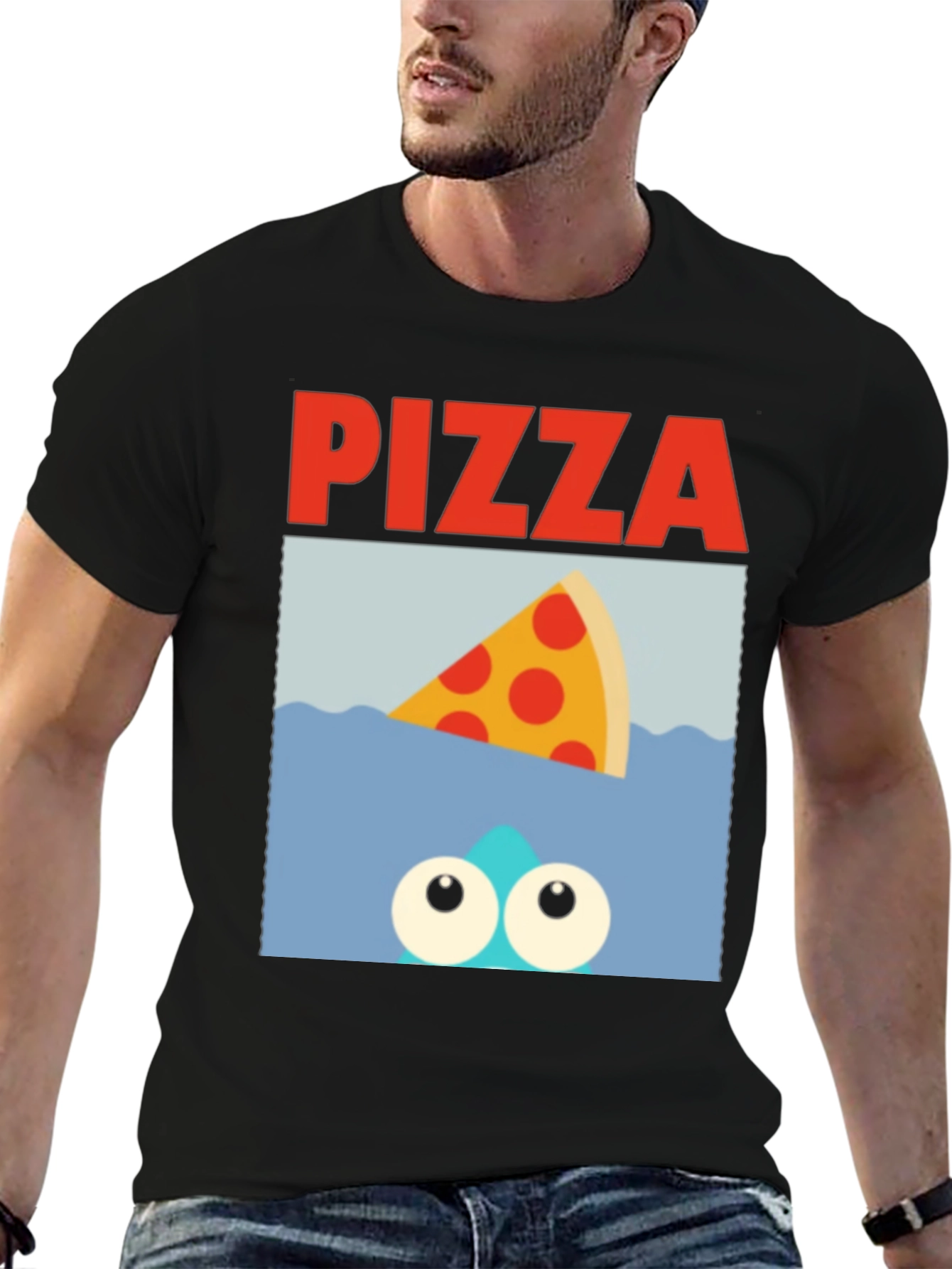 Pizza Shark T-Shirt - Novelty Graphic Tee