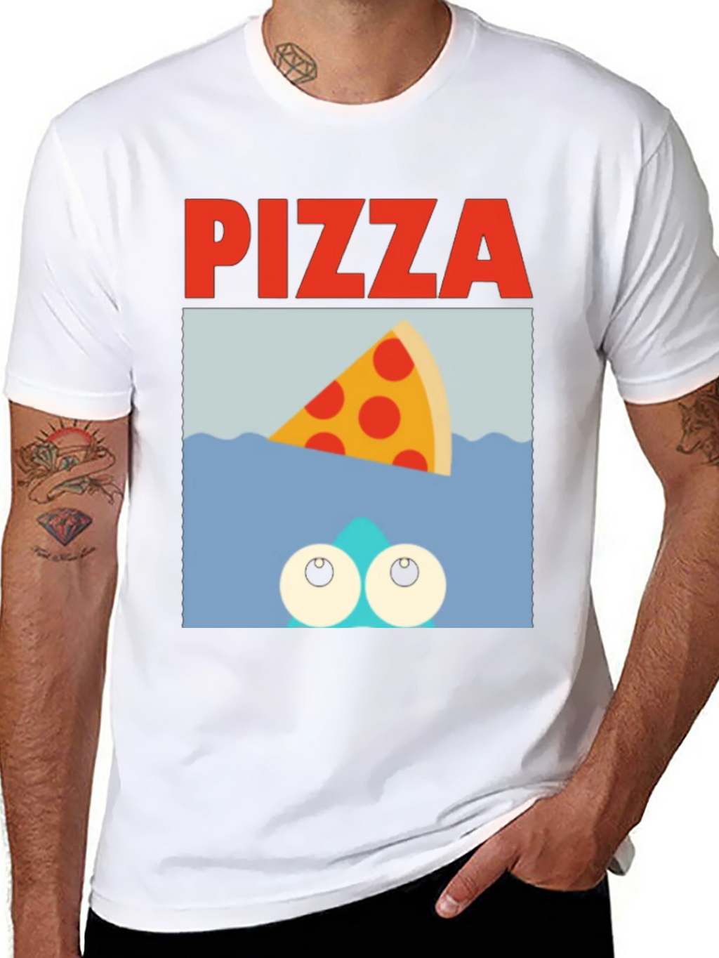 Pizza Shark T-Shirt - Novelty Graphic Tee