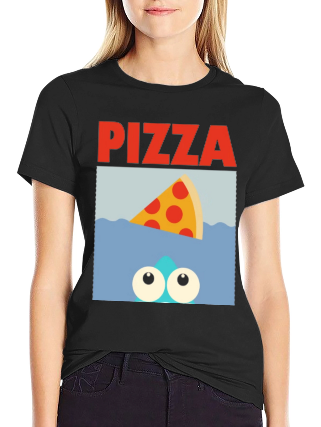 Pizza Shark T-Shirt - Novelty Graphic Tee