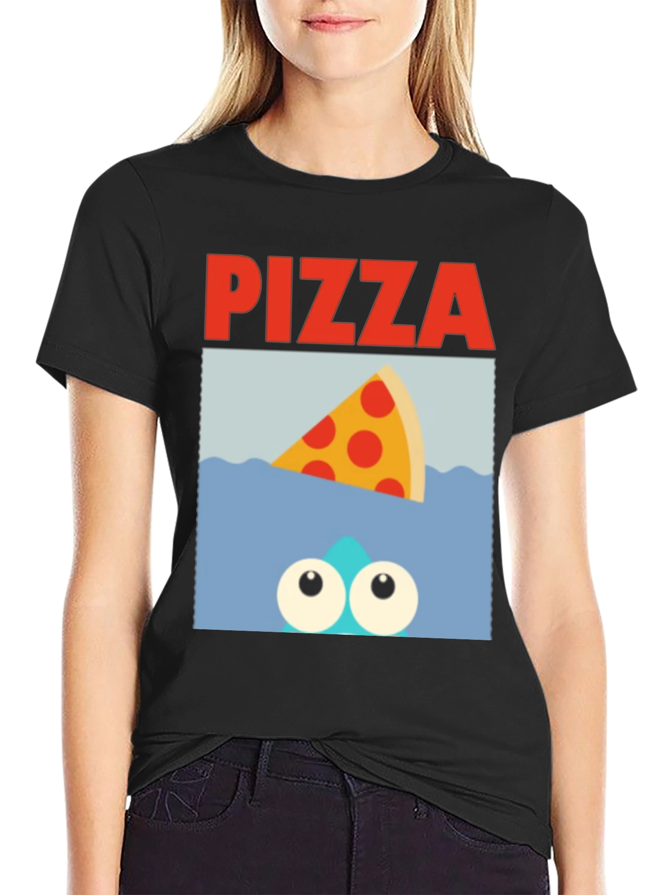 Pizza Shark T-Shirt - Novelty Graphic Tee