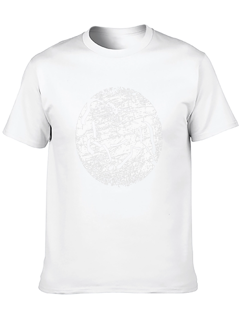 Abstract Horse Graphic Print Black T-Shirt