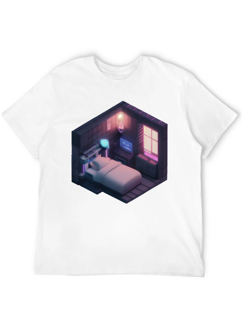 Isometric Gaming Room T-Shirt - Black
