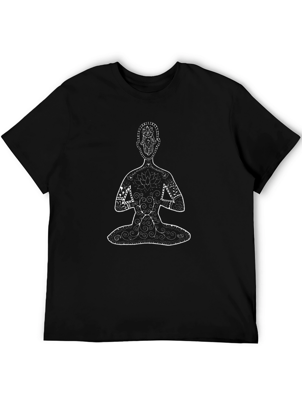Yoga Pose Graphic Tee - Black Cotton Comfort