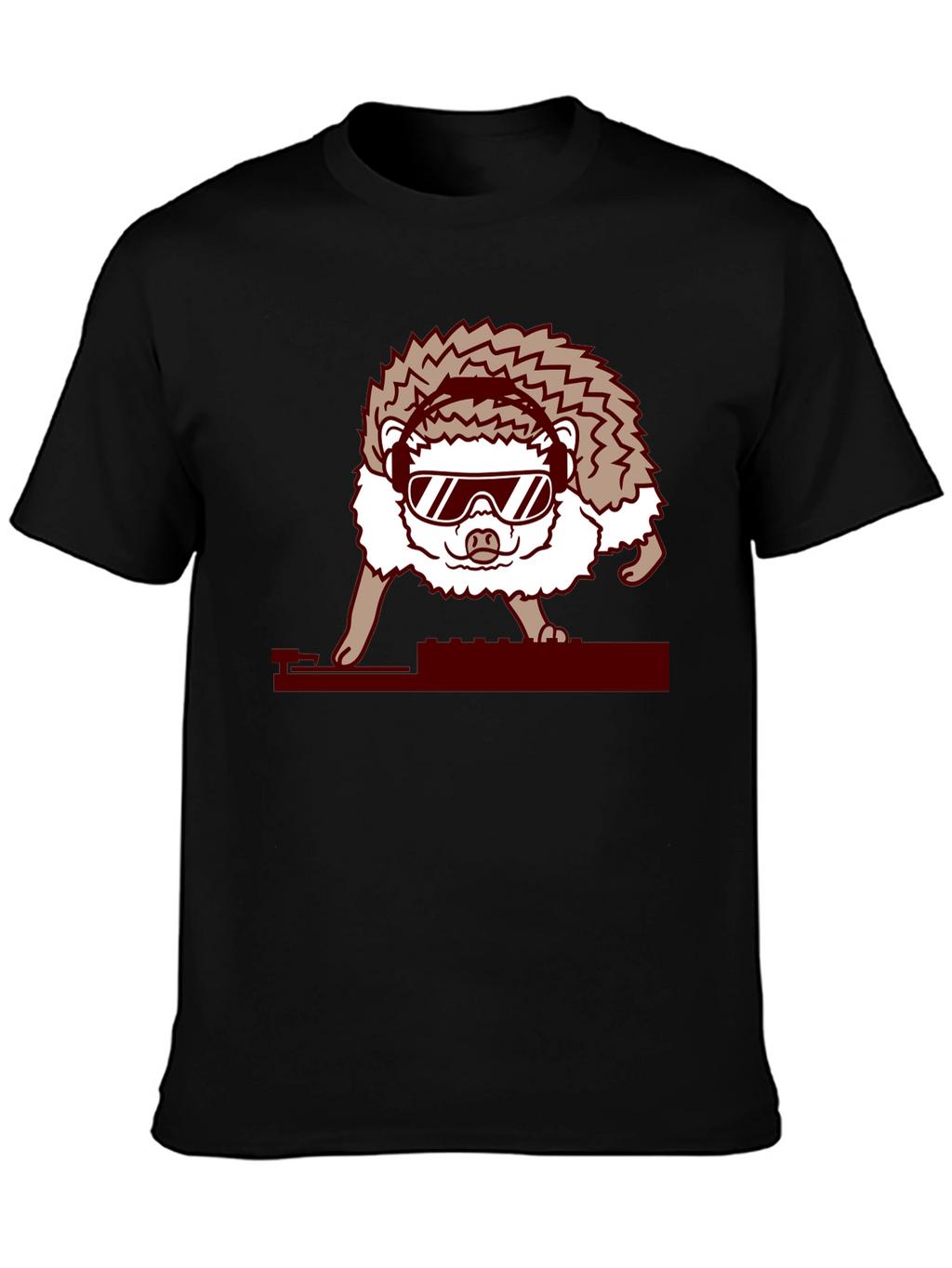 DJ Hedgehog Graphic Tee - Cool Animal T-Shirt