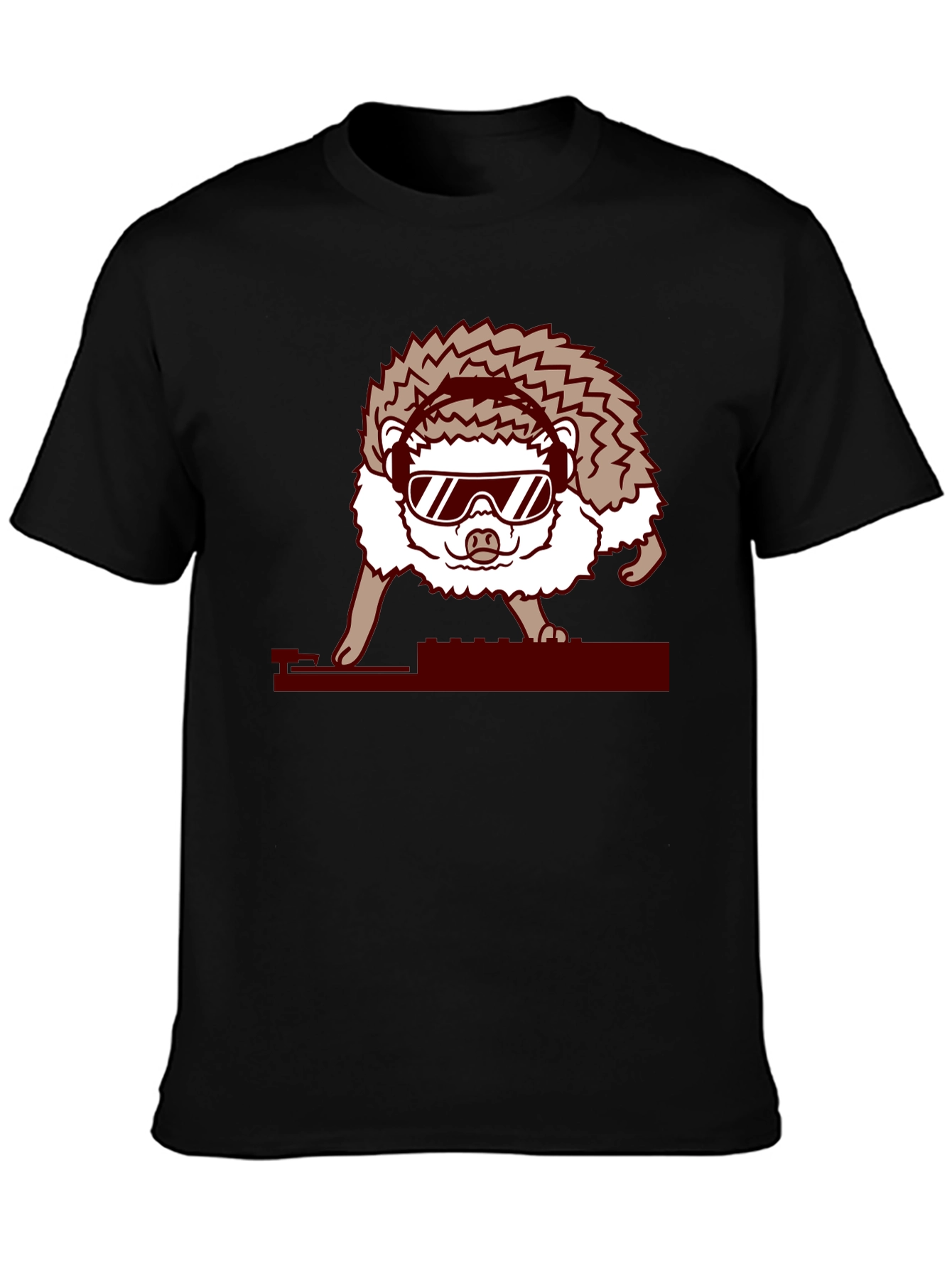 DJ Hedgehog Graphic Tee - Cool Animal T-Shirt