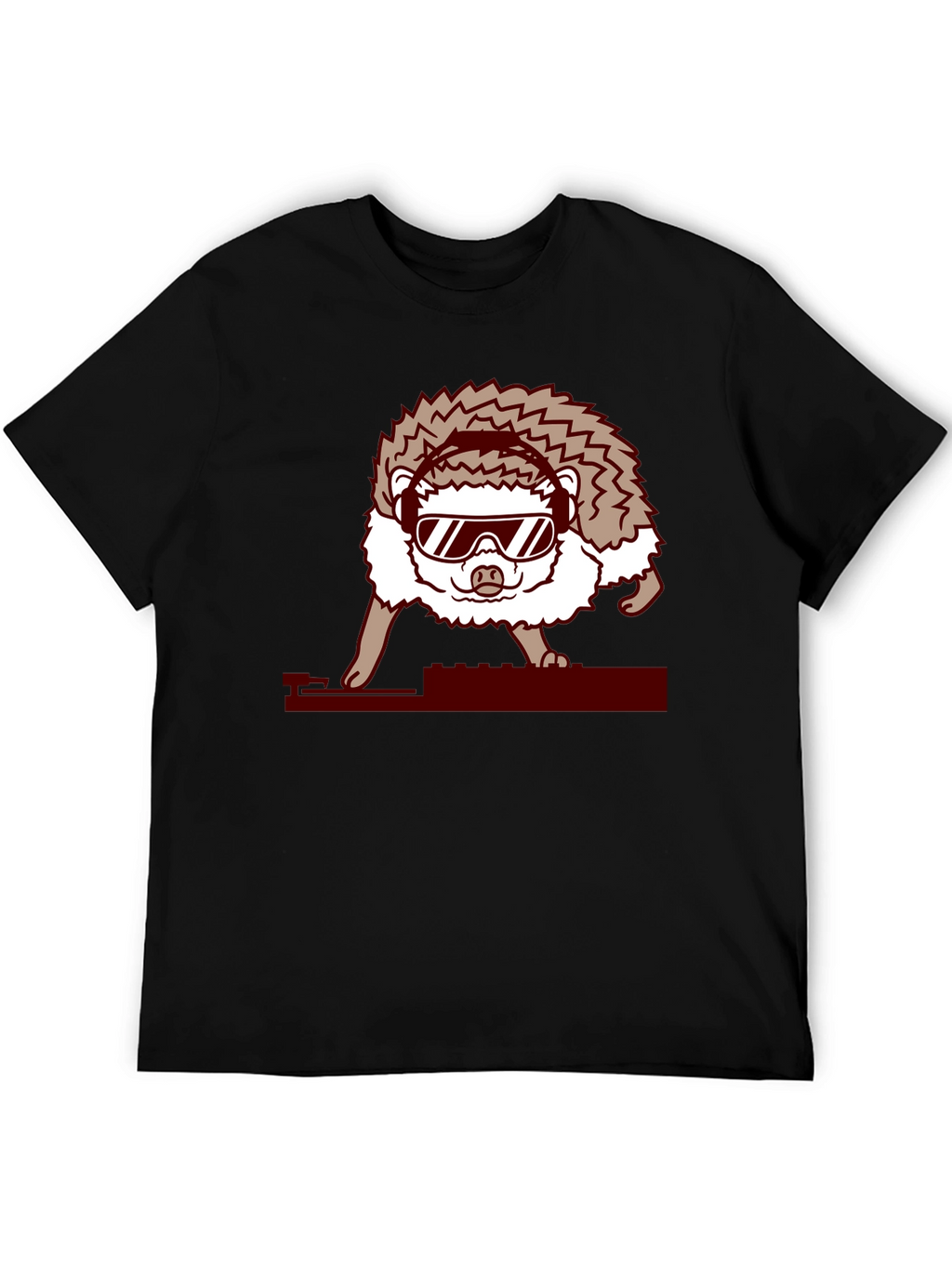 DJ Hedgehog Graphic Tee - Cool Animal T-Shirt