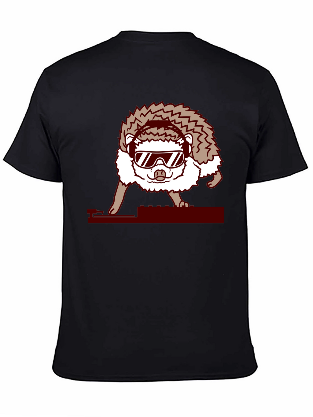 DJ Hedgehog Graphic Tee - Cool Animal T-Shirt
