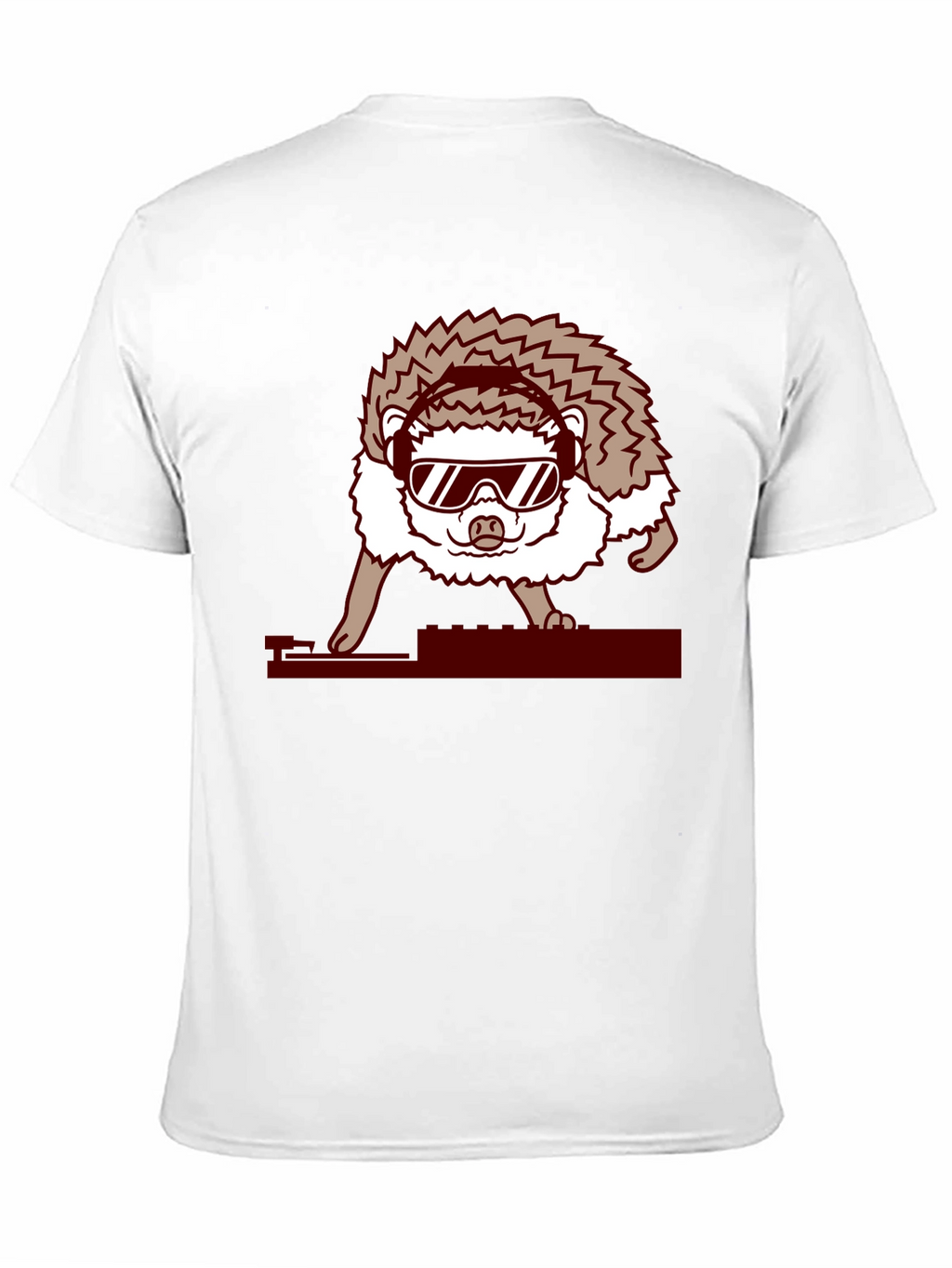 DJ Hedgehog Graphic Tee - Cool Animal T-Shirt