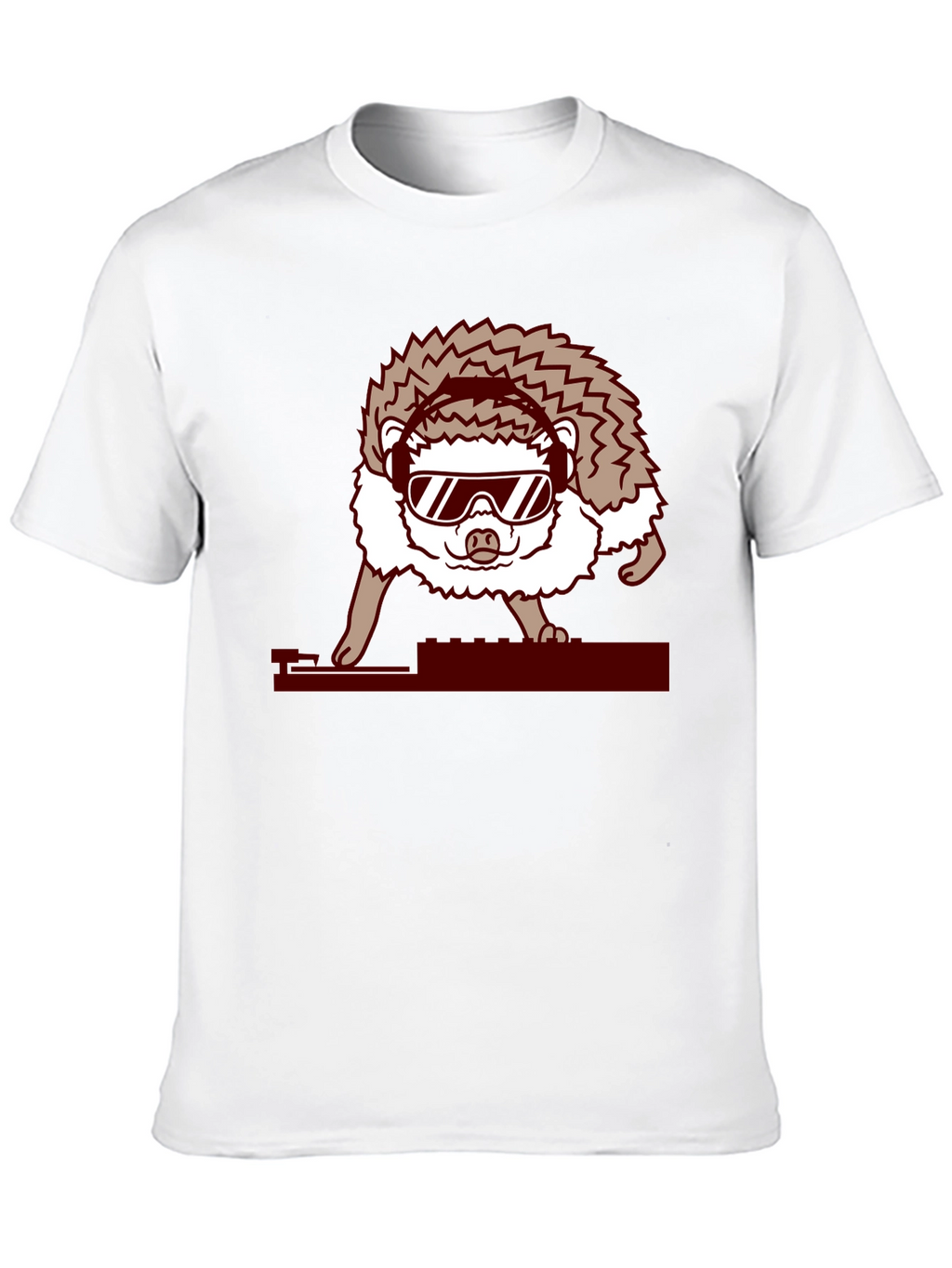DJ Hedgehog Graphic Tee - Cool Animal T-Shirt