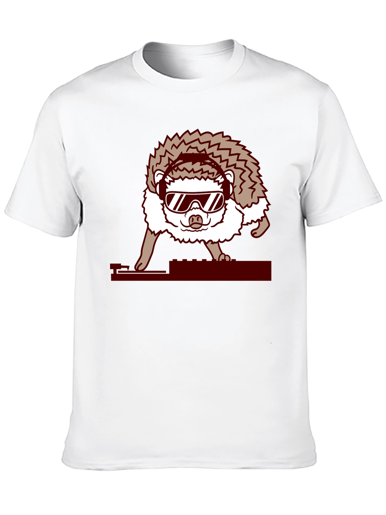 DJ Hedgehog Graphic Tee - Cool Animal T-Shirt