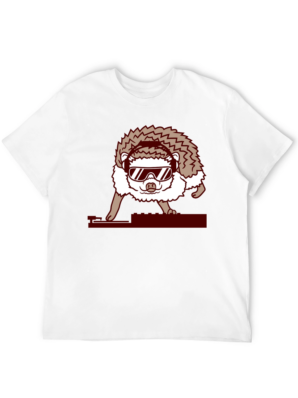 DJ Hedgehog Graphic Tee - Cool Animal T-Shirt