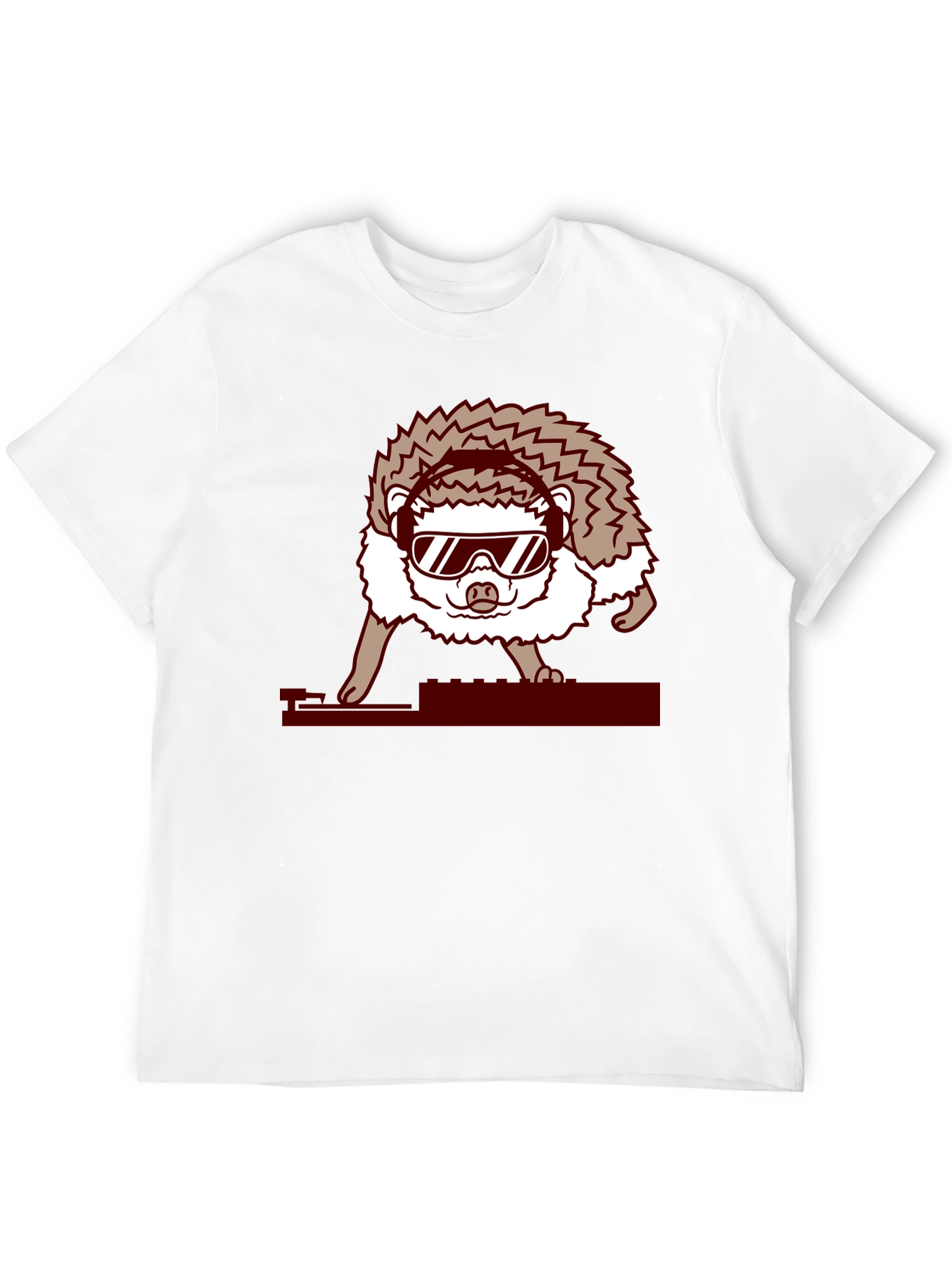 DJ Hedgehog Graphic Tee - Cool Animal T-Shirt